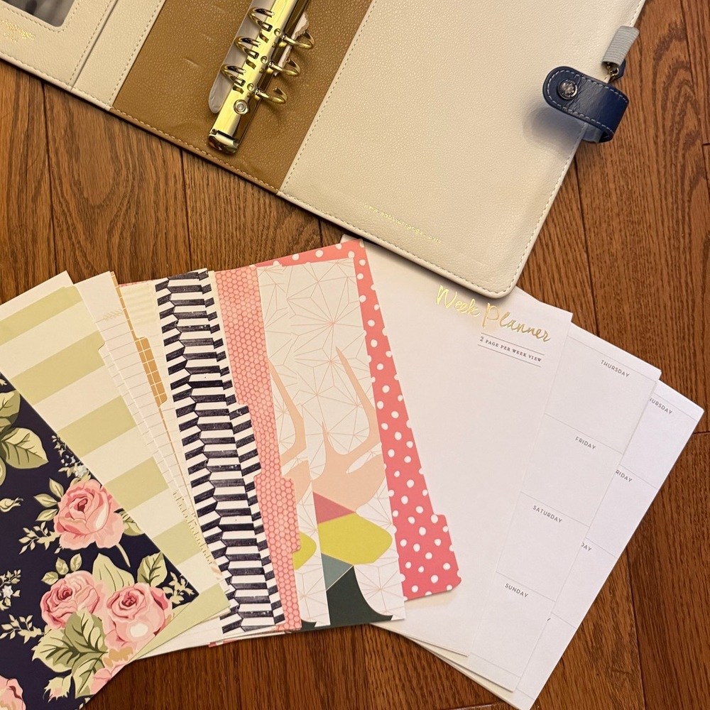 Cream and Blue Planner with Inserts - Picture 5 of 17